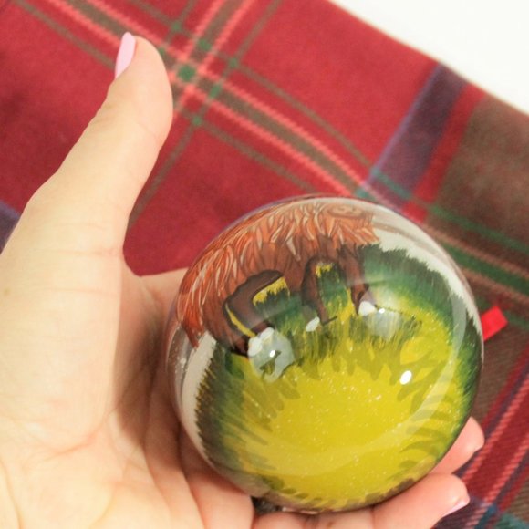 New Scottish Highland Cow Glass Painted Christmas Tree Ornament From Scotland - Picture 7 of 10